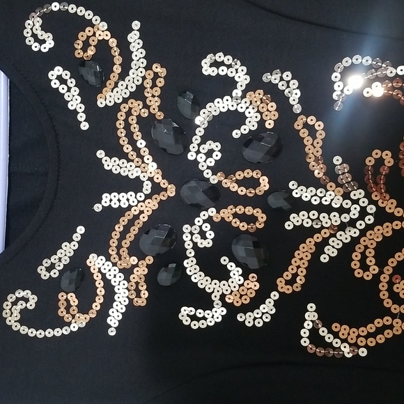 Mini Black Body Flirt fitted dress with sequins. Made in Turkey. - Picture 2 of 5